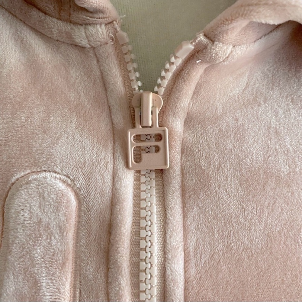 FILA Mauve Peach Pink Half-Zip Hoodie. COMFY - Picture 4 of 15